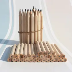 20pcs Mini Short Wood Pencil Simple Black Sketching Pencils Back To School Writing Supplies Stationery Toddler Beginner Grip