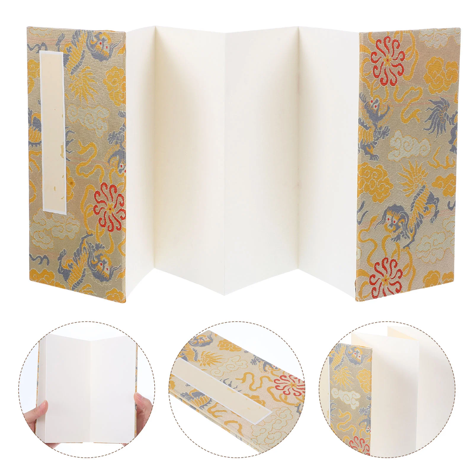 Brocade Album Pages Chinese Calligraphy Paper Accessory Parchment for Writing Fold Book Folded Blank Vintage Xuan