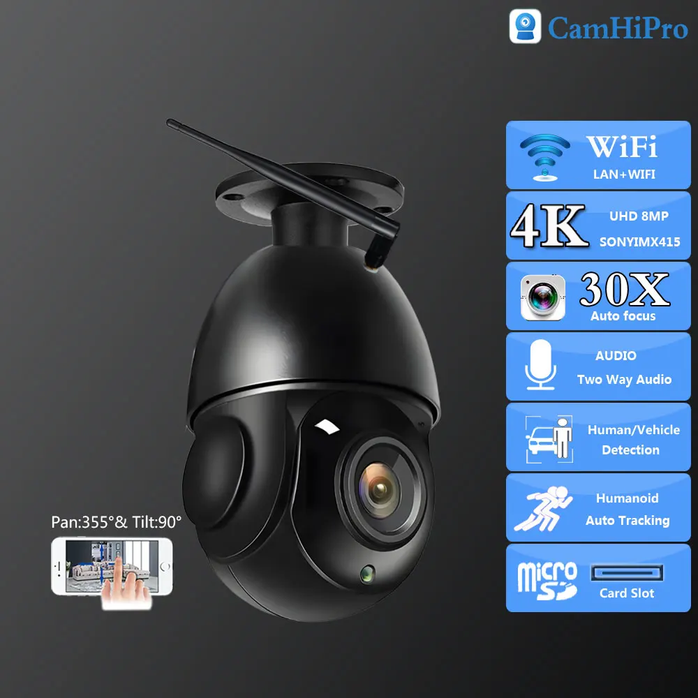 

DB6CB Ceiling bracket PTZ Security Vedio Wifi Dome 30X Zoom Humanoid alarm Auto Tracking IR 80M Two Way Audio Onvif Outdoor