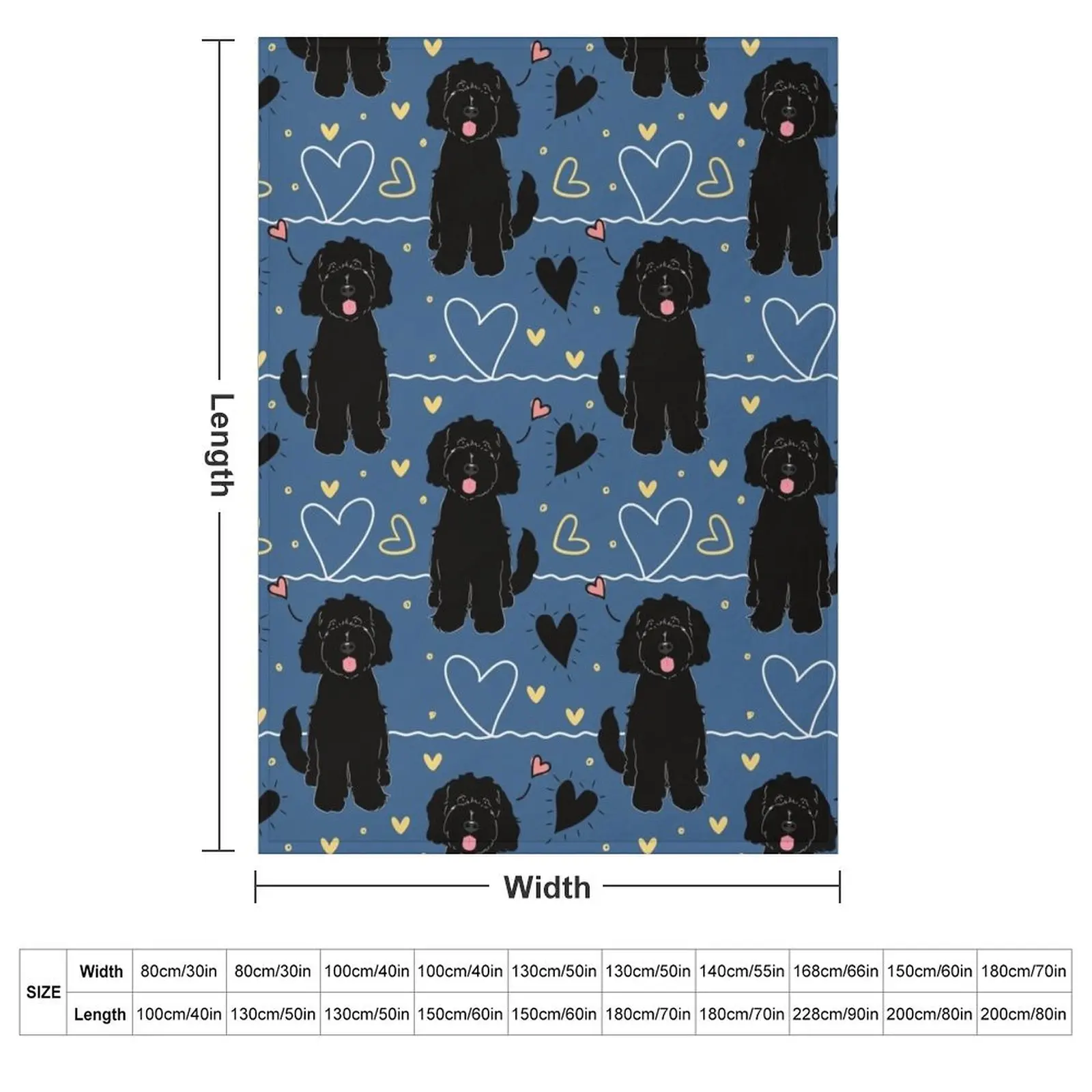 LOVE Black Goldendoodle Dog Throw Blanket Polar Soft Plaid Luxury Thicken Flannels Blankets