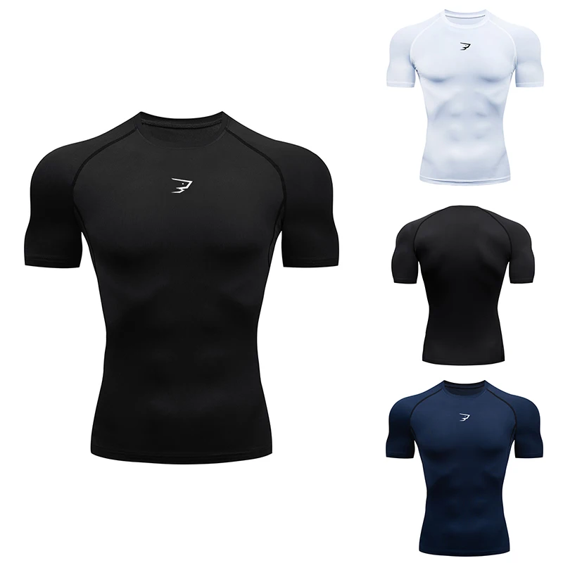 

Men's Running Compression T-Shirt Short-Sleeve Sports Shirt Fitness Exercise Top Men's Jogging Sport Set Men's Sport Shirt