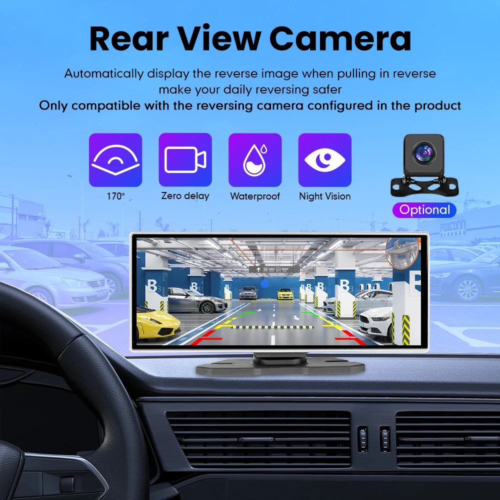 Универсальный автомобильный беспроводной Carplay Android Auto GPS-навигатор Видеорегистратор Встроенная приборная панель Wi-Fi FM AUX BT SIM TF 11,26 дюйма