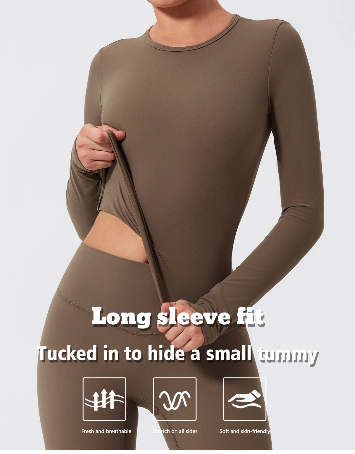 Neue Sommer-Sport-Langarmshirts für Damen, lässiges Outdoor-Oberteil, Fitnesskleidung, T-Shirt, Yoga-Shirt, Push-Up-Workout-Kleidung – Detail 2