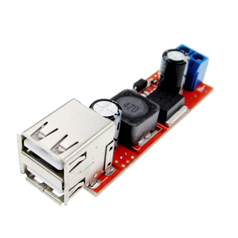 Dual USB Output 9V / 12V / 24V / 36V Car Charger Switch 5V DC-DC Power Supply Module 3A Buck Regulator