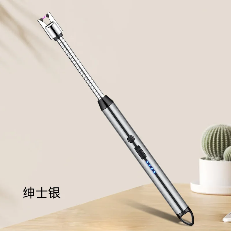 70CM BBQ-kaars USB-aanstekers Lange verstelbare oplaadbare keuken Winddichte sigarettenaanstekers Plasma gepulseerde krachtige boog