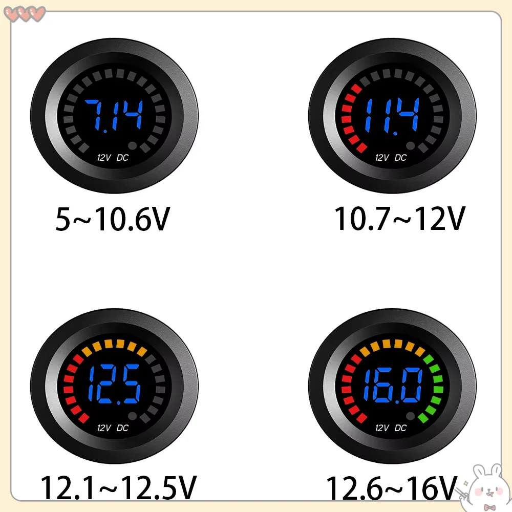Quantity Voltage Meter DC 12V Display Automotive General Motors Motorcycle Boat LED Panel Voltage Meter Instrument