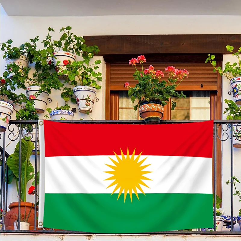 aerxemrbrae 8*12cm Kurdish Hanging Flag Double Sided Tassel With Sucking Disc Car Decoration Kurdistan Mini Pennant