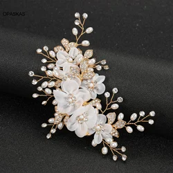 Wedding Hair Clips Rhinestone Bride Hair Jewelry Headdress Fashion Pearl Hairpin Lady Engagement Hair Jewelyr Marriage Bijoux