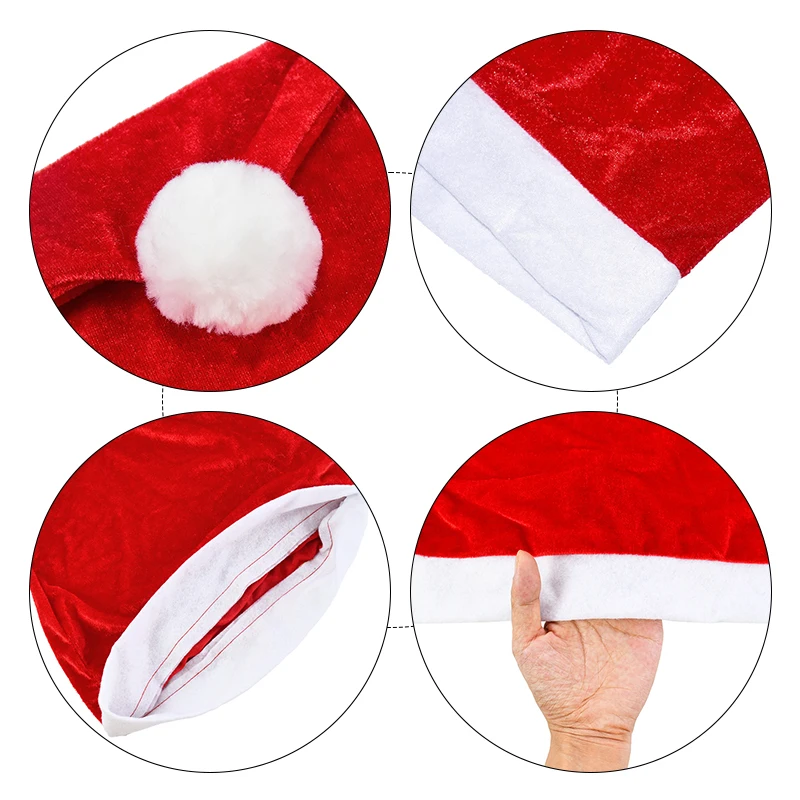 Christmas Car Headrest Santa Hat Red Pillow Festival Interior Multi-functional New Year Atmosphere Decoration Cover Props Supply