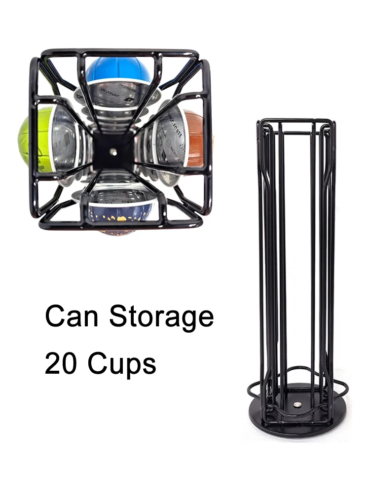 Rotativo Coffee Pod Holder Vertuo Line, Capsule Pods Holder, Display Stand, Metal, 20 Copos, Organizador de Armazenamento, Prateleiras Rack