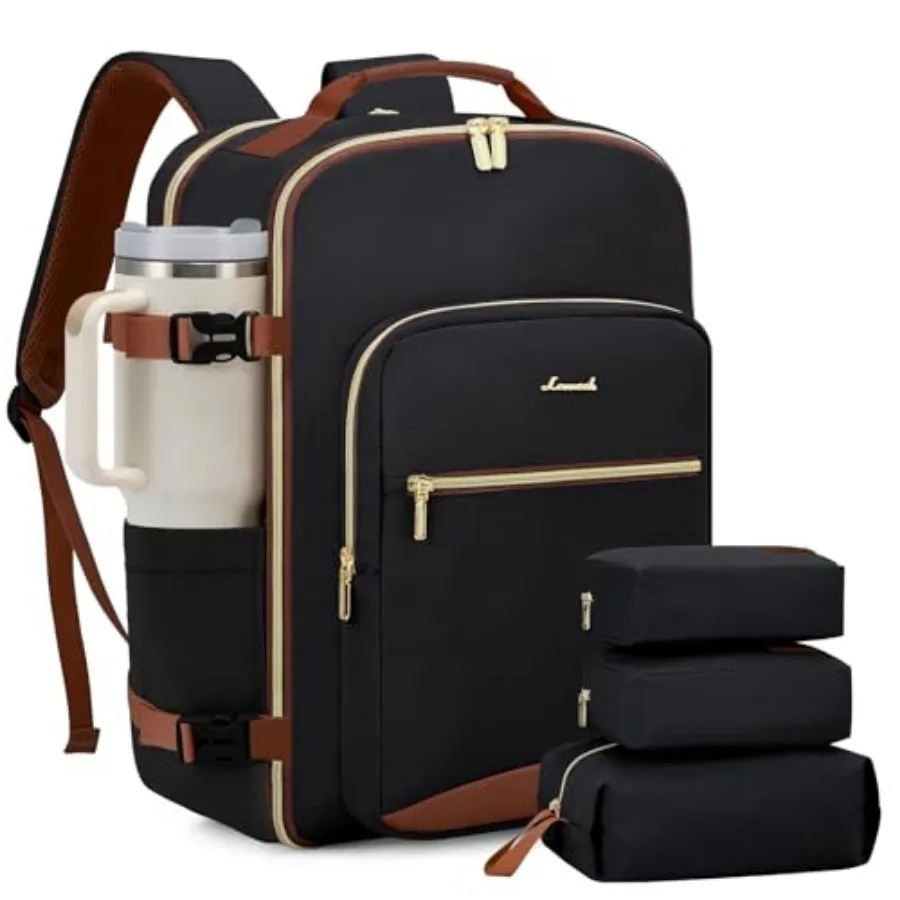 

Travel Backpack for Women and Men, Airline Approved Carry On Luggage with 3 Packing Cubes, TSA Overnight Bags, Waterproof Perso