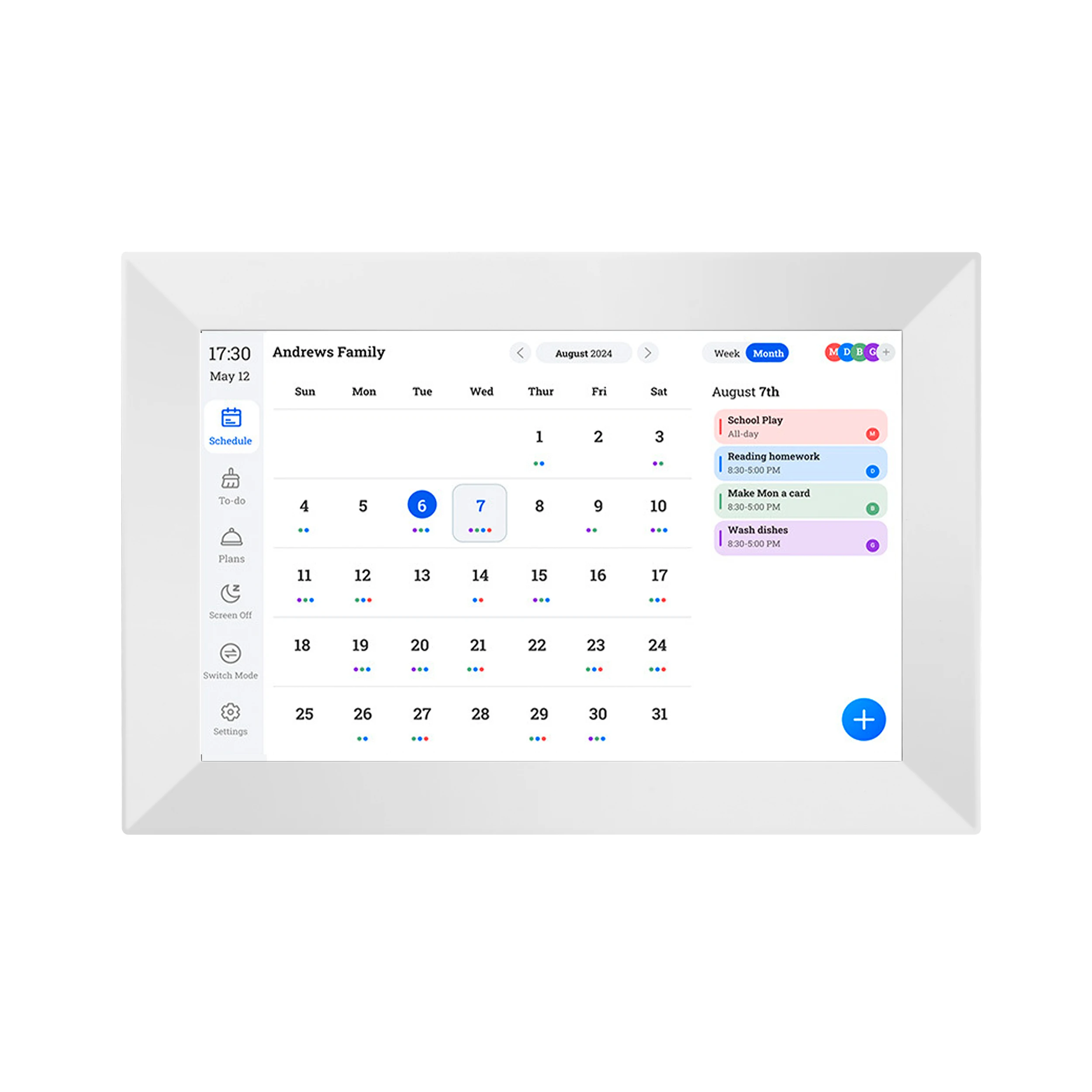 

OEM/ODM Service 10.1 Inch Android WiFi Electronic Wall Mounted Calendar With Touch Screen For Children Activity & Reminder