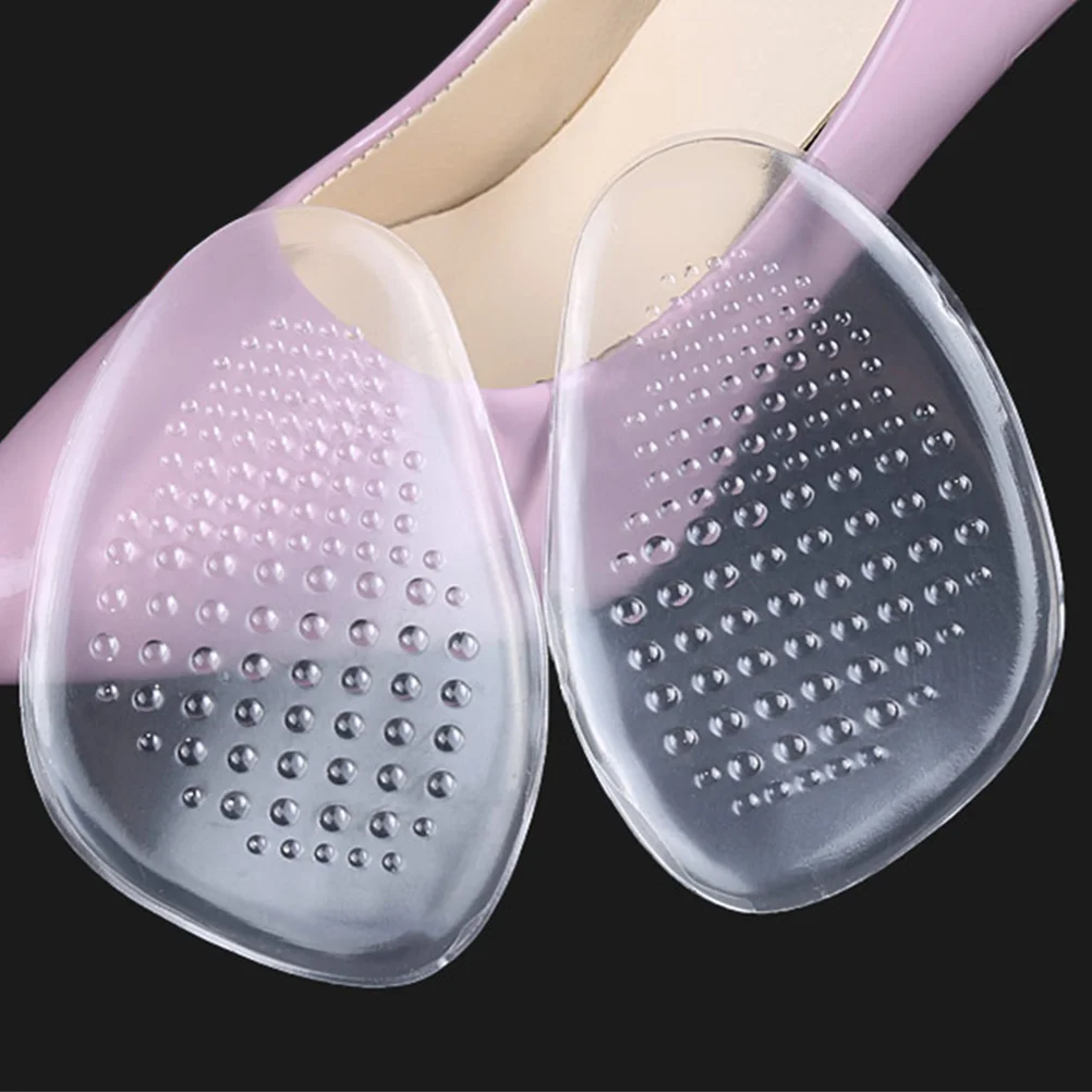 1 Pair GEL Forefoot Ball of Foot Massage Cushions Shoe Insoles Metatarsal Pads Women Shoe Inserts for Foot Pain Relief (Transpar