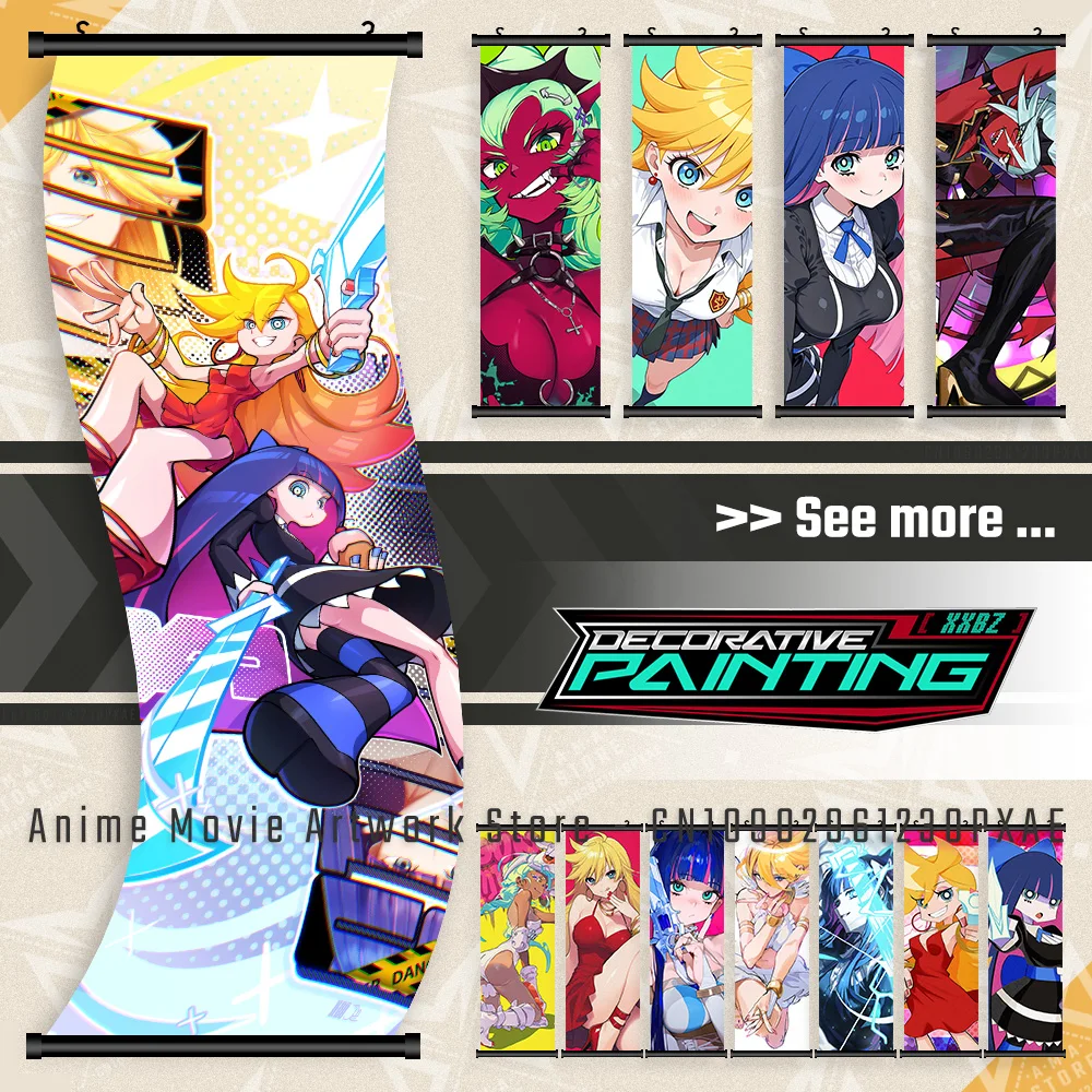 

Canvas Print Scroll Picture Wall Artwork Hanging Painting For Panty & Stocking With Garterbelt Poster Room Home Decoration Mural