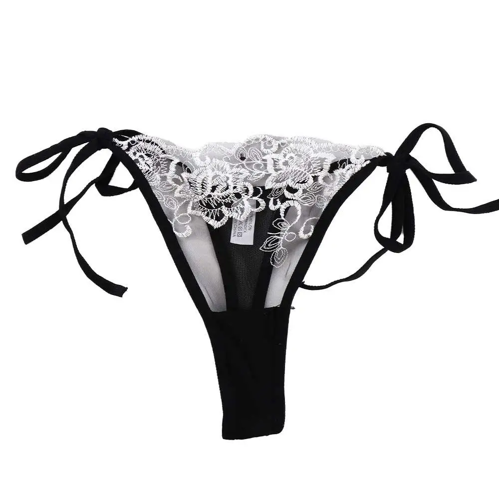 

Cotton Crotch Sexy Transparent Lingerie Low Waist Embroidery Panty Panties Underwear Brief