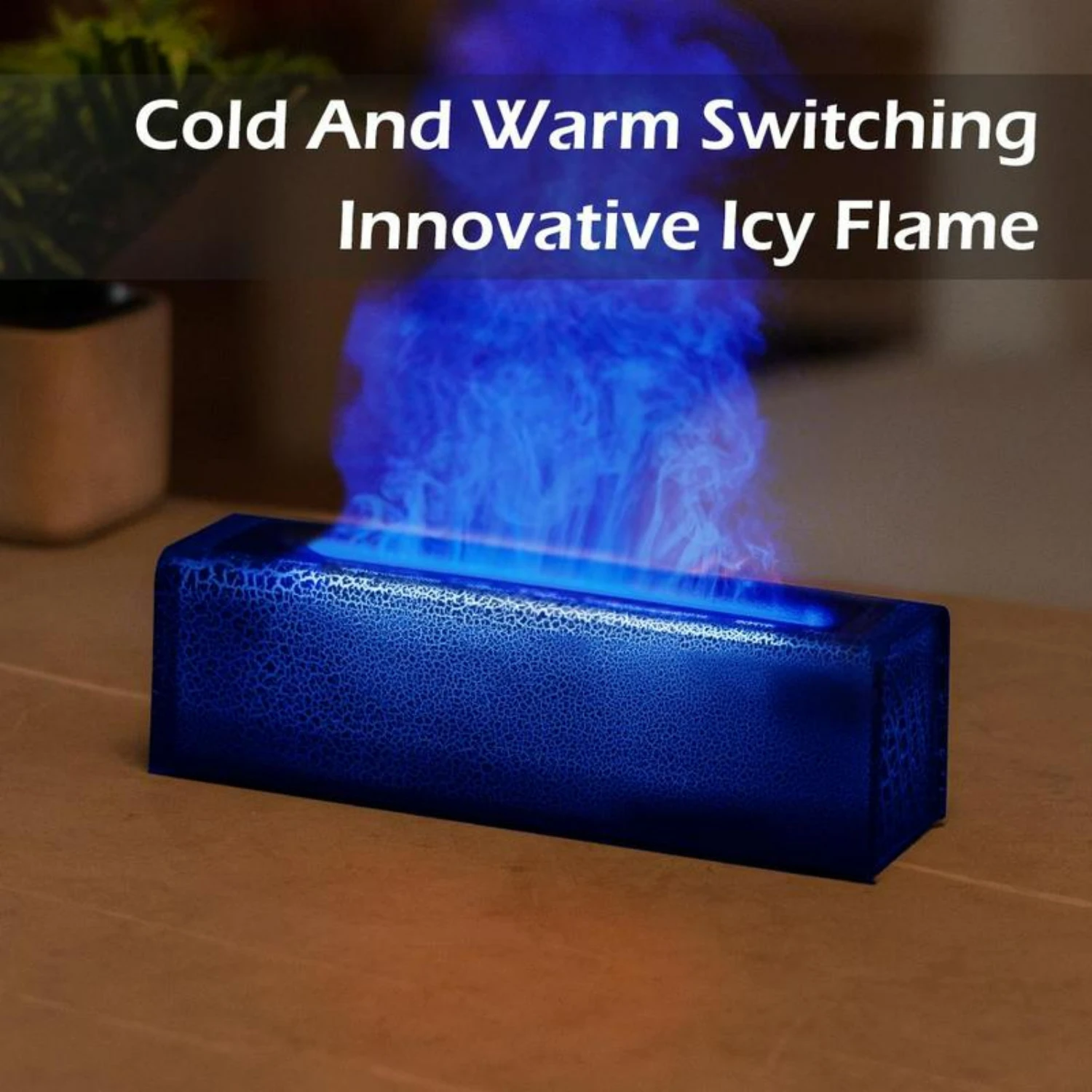 เครื่องกระจายน้ํามันหอมระเหยเปลวไฟจําลองอัลตราโซนิกแบบพกพาที่สดใสสําหรับห้องนั่งเล่นห้องนอนการศึกษา - USB ขับเคลื่อนความชื้นสีสันสดใส