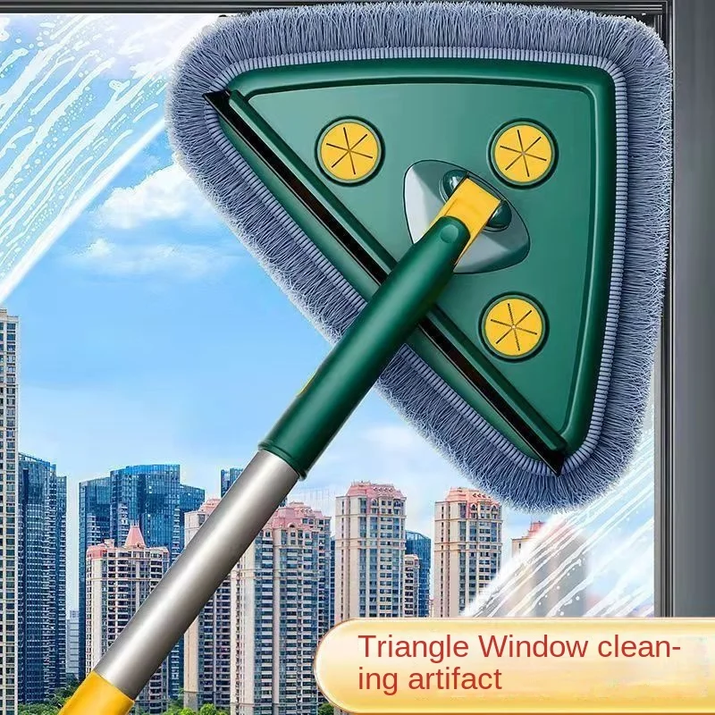 

Electrostatic dust removal triangle mop wall brick wall top cleaning artifact rotatable lazy household artifact cleaning.