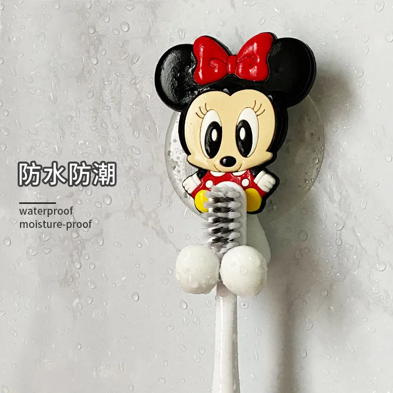 Disney Stitch Toothbrush Holder Cartoon Wall Mounted Rack Mickey Mouse Minnie Mouse Anime Kitchen Bathroom Kids Toys Gift