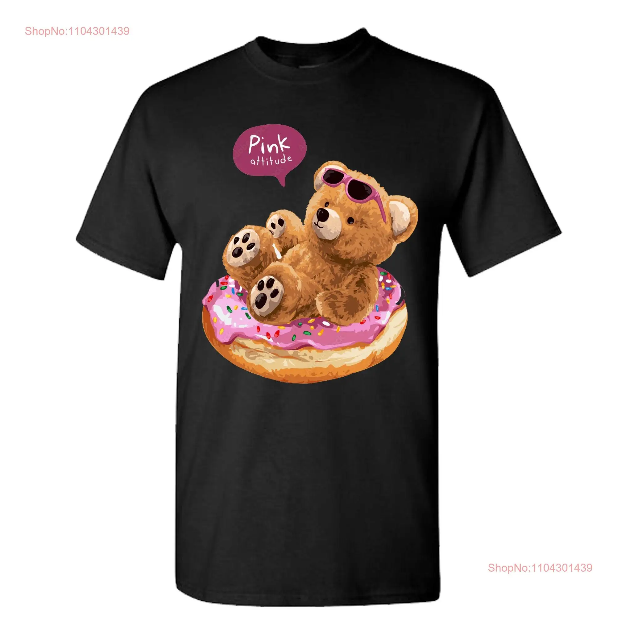 Beautiful teddy bear t shirt american unisex dtf print animal design crew neck long or short sleeves