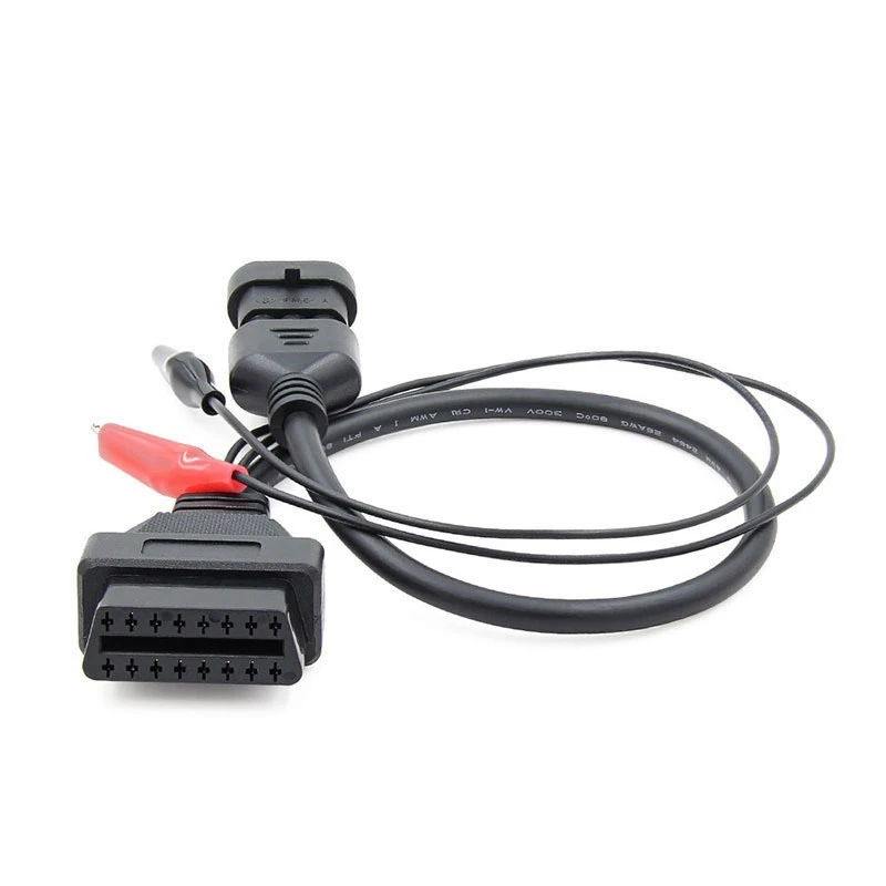 For Alfa Lancia Fiat 3 Pin To 16 Pin OBDII OBD2 Connector Adapter Car Cable Obd For Fiat 3Pin Diagnostic Cable