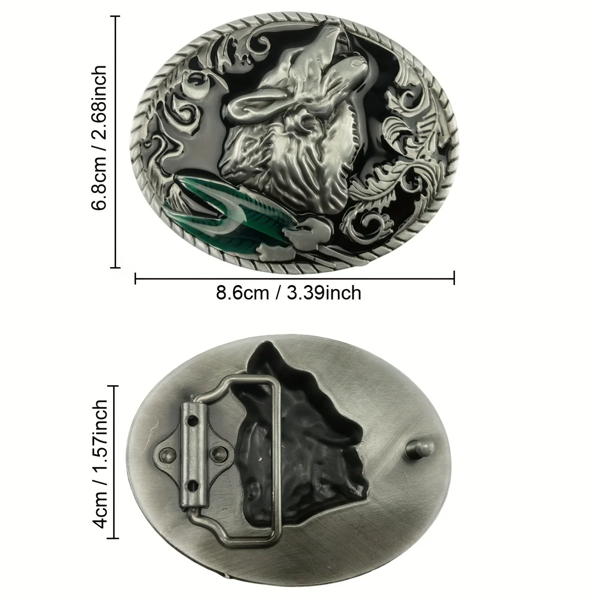 T-DISOM Accesorio de moda con hebilla de cinturón Retro Howling Wolves para hombre