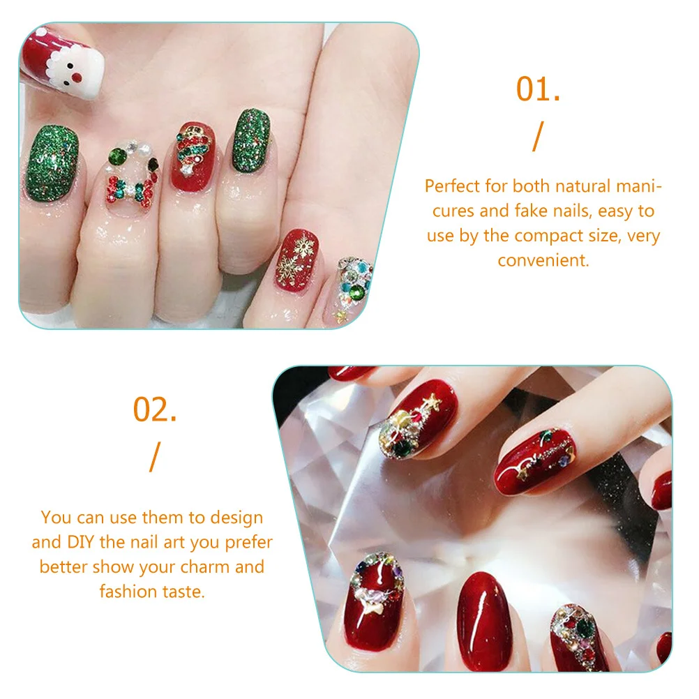 24Pcs Christmas Nail Charms Alloy Manicure Decoration DIY Nail Art Rhinestones Xmas Jewelry for Acrylic Nails and Natural Nails