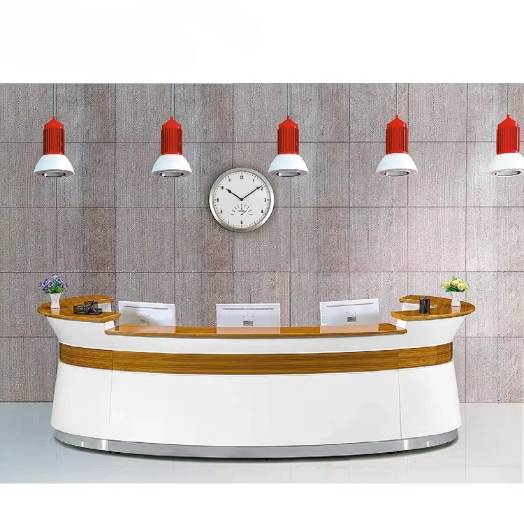 Salon White Office Fancy Gym Counter Modern Luxury Reception Desk for Hotel School Supermarket Waterproof