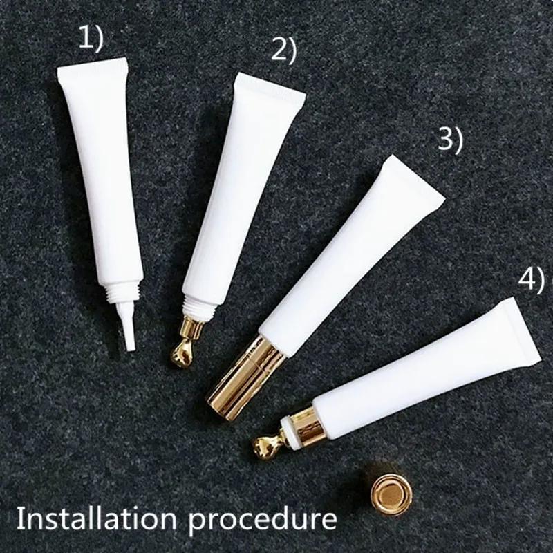 10ml 15ml 20ml Soft Hose &Tube With Metal Massage Head Eye Cream Essence Tube Cosmetic Container Empty Bottle Lotion Tube
