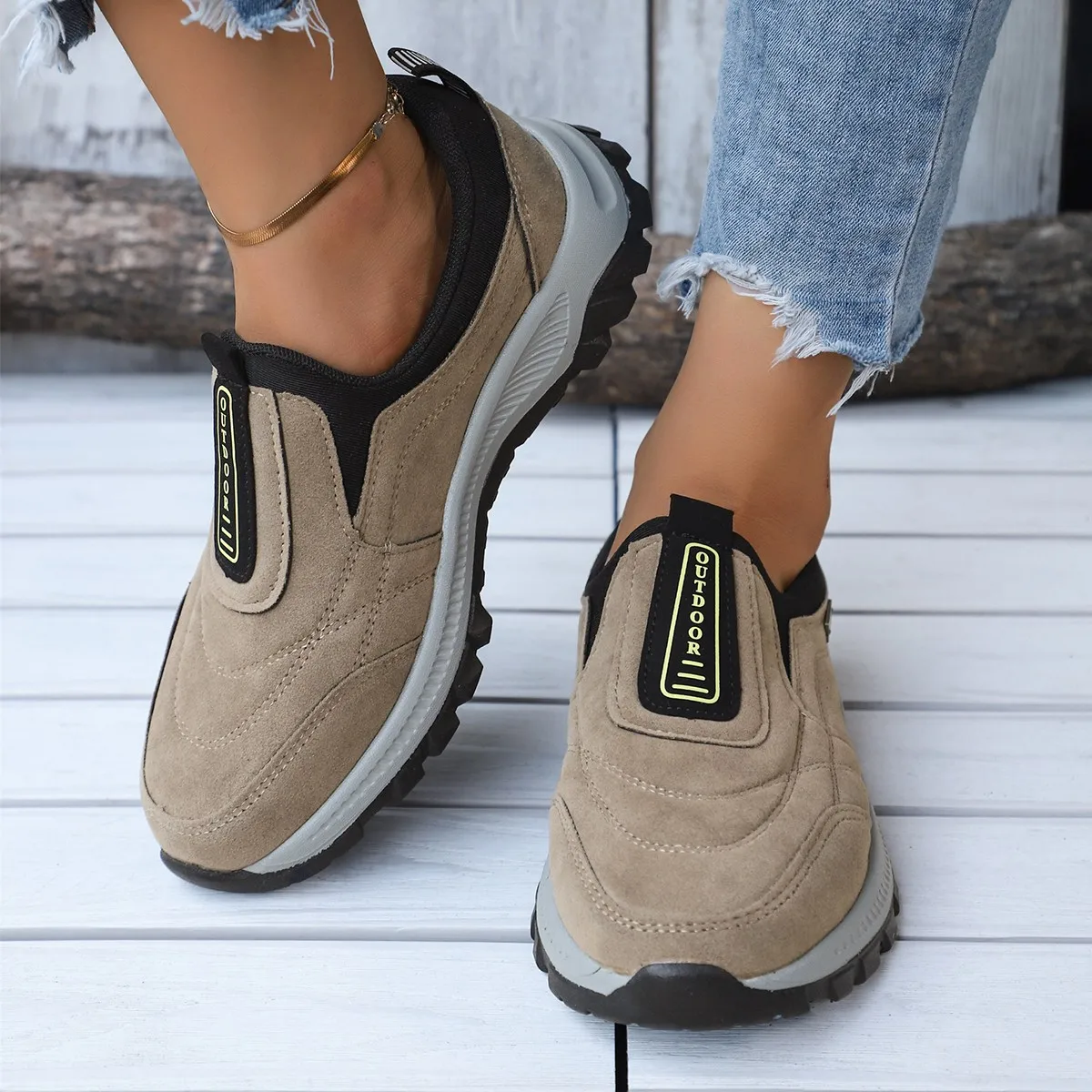 أحذية تدريب شاملة في الهواء الطلق كاجوال من جلد الغزال قابلة للتنفس أحذية مشي مضادة للانزلاق أحذية رياضية