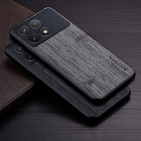 Case for Poco F6 Pro Poco F6 coque bamboo wood pattern Leather phone cover Luxury funda for xiaomi poco f6 pro case capa