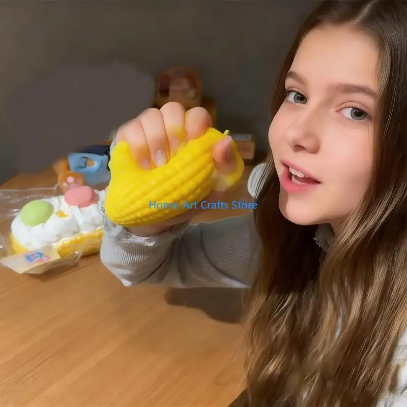 Y3NA Corn Crunchy Stress Relief Toy Squishier Stress Ball Squeeze Ball Toy Sensory Play Sensory Fidgety Toy Classroom Prizes