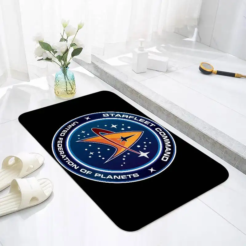 S-Star T-Trek Rug USS Enterprise Printed Beyond JTK Spock, Non-Slip Door Mat, Washable Anti-Slip Rug for Home Living Bathroom