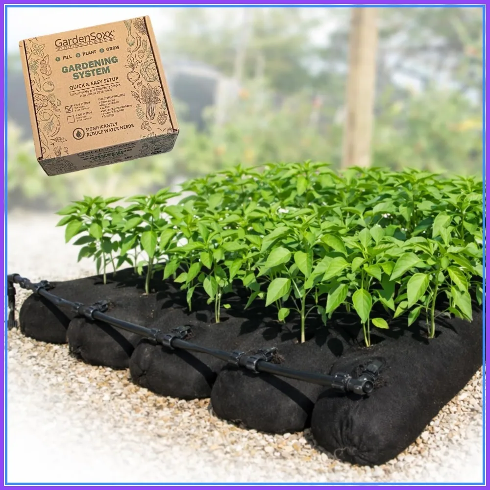 4x4 ft Raised Garden Bed with Drip Irrigation – Flexible Fabric Planter, No Tools Needed, Indoor & Outdoor