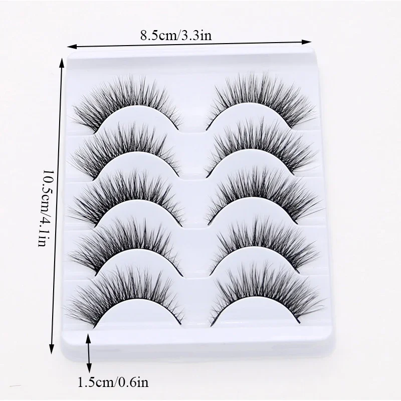 5 Pairs Natürliche Falsche Wimpern 3D Nerz Wimpern Gefälschte Wimpern Verlängerung Wiederverwendbare Make-Up Werkzeug Wimpern Verlängern Nerz Lashes 2022