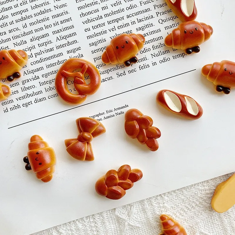 10pcs Simulated alkali water bread baguette resin jewelry accessories diy Handicrafts making for Hairpin phone case decoration