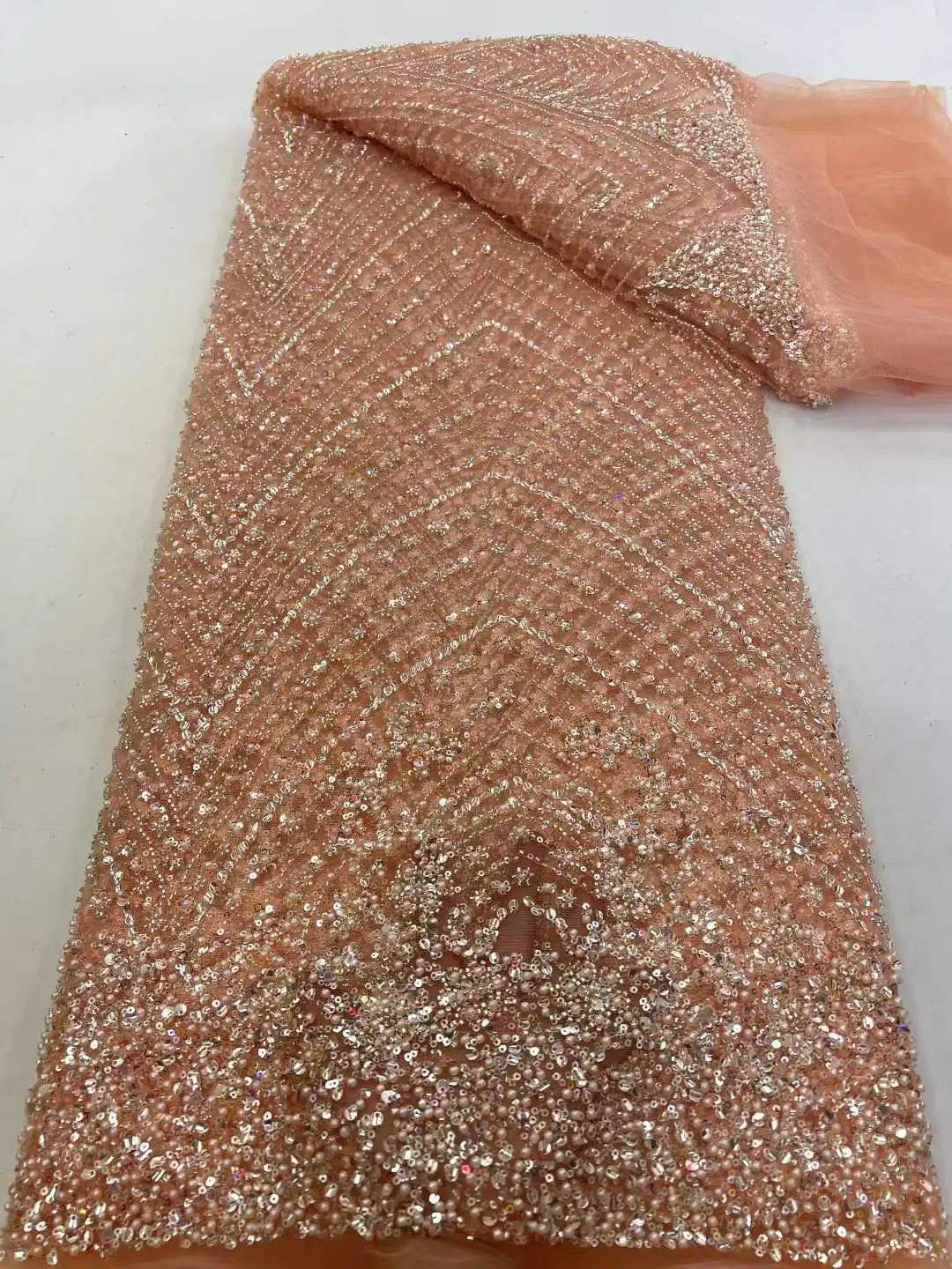 

Элитная нигерийская ткань с пайетками и бисером, высококачественное французское тюлевое кружево с пайетками, ткань для свадебных платьев, 5 ярдов