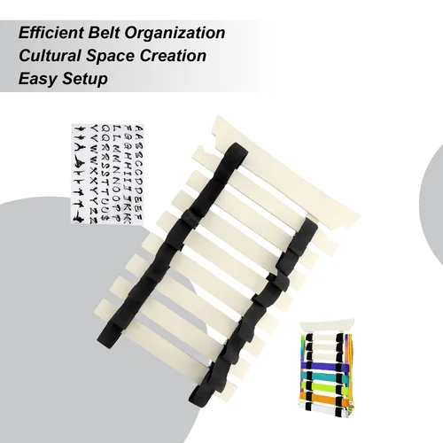 Soporte de exhibición para cinturón de Karate, soporte de exhibición para cinturón de artes marciales con colgador y pegatinas, organizador de equipo deportivo, estante de almacenamiento