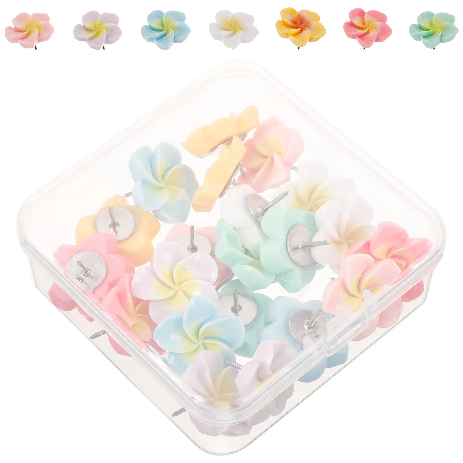 21 قطعة دبابيس دفع على شكل زهرة لون مشرق مسامير الإبهام للوحة الفلين خريطة Pinning مكتب المنزل المدرسة استخدام متعددة الوظائف دفع صغير