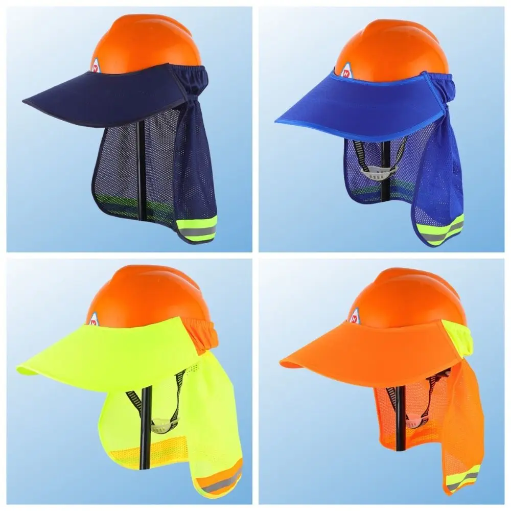 Breathable Reflective Hat Brim Netting UV Protection Safety Helmet Sunshade Reflect Light Block The Sun Reflective Neck Shield