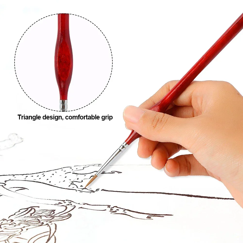 مجموعة فرش طلاء الشعر الاحترافية مكونة من 6/7 قطع - فرش فنية مصغرة لرسم فرشاة الرسم الزيتي الغواش لوازم فنية