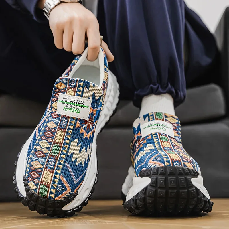 

Men Shoes New Casual Shoes Soft Casual Sneaker Breathable Running Shoes For Man Bohemian Style Canvas Shoes