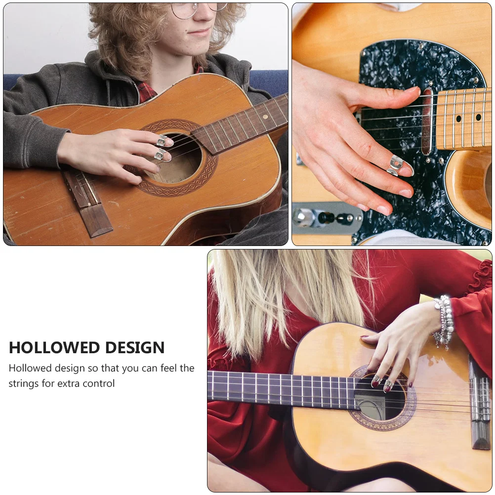 4 PCS Guitar Pick Guitars Adjustable Thumb Finger Supplies Parts Accessories Stainless Steel Thumbpick