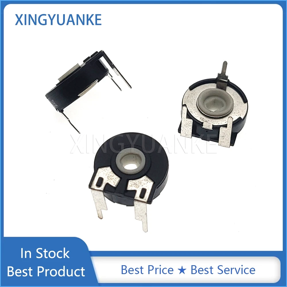 5PCS Potentiometer PT15 B1K 5K 10K 20K 50K 100K 200K 500K Elliptical Hole Horizontal Adjustable Resistor 3-Pin Diameter 15MM