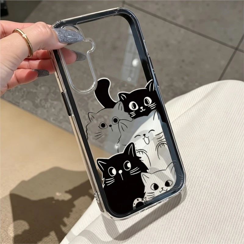 For Samsung A57 A56 5G Case 2IN1 Cute Cat Cover Galaxy S26 Ultra S25 S23 S22 S24 Plus A55 5G A37 A36 A35 A17 A53 A54 A34 Funda