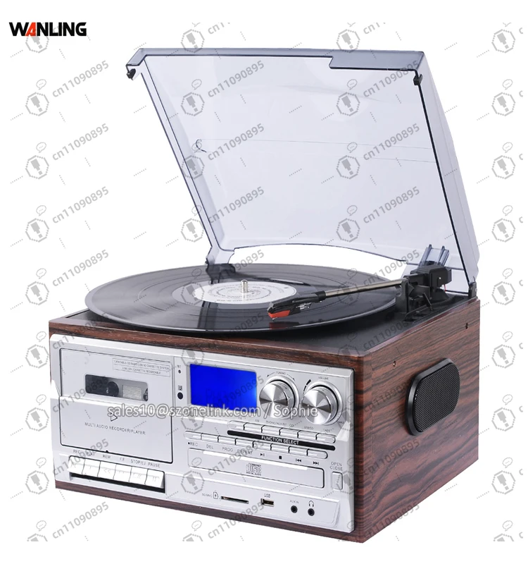 

Деревянный проигрыватель пластинок из МДФ, современный граммофон, кассетный диск/BT DAB FM, проигрыватель проигрывателей, одноэлементная функция