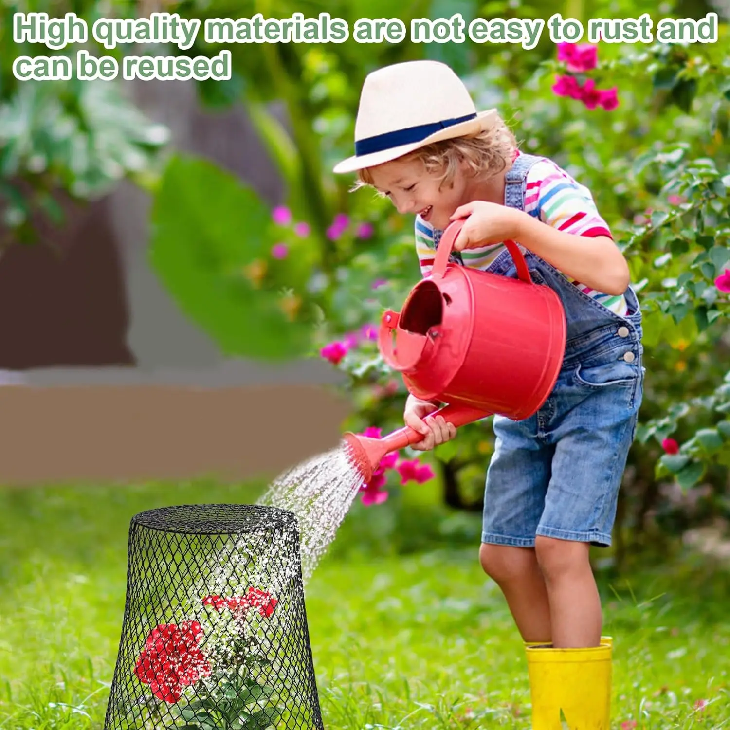 10 قطع من أغطية النباتات المعدنية شديدة التحمل لحماية الحديقة من الحيوانات، 9 × 9 بوصة