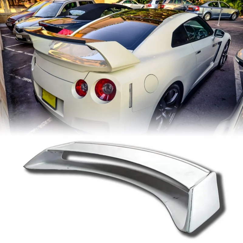 

suitable forHigh Quality Fiber Glass Single Deck Rear Spoiler R35 GTR 2008-2016 AM Style Easy Installatio
