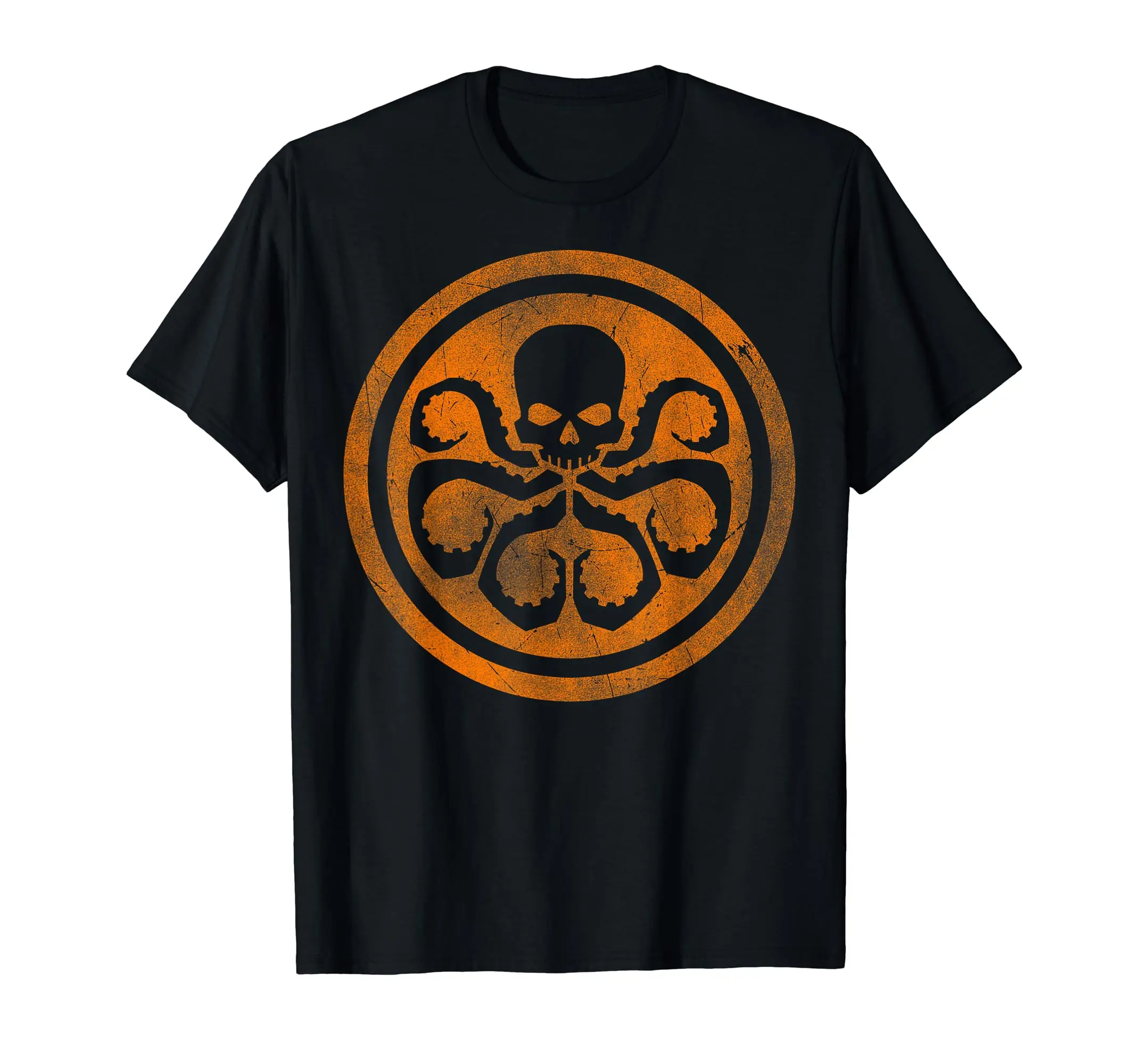 Skull Octopus Logo Orange Cut-Out Halloween T-Shirt