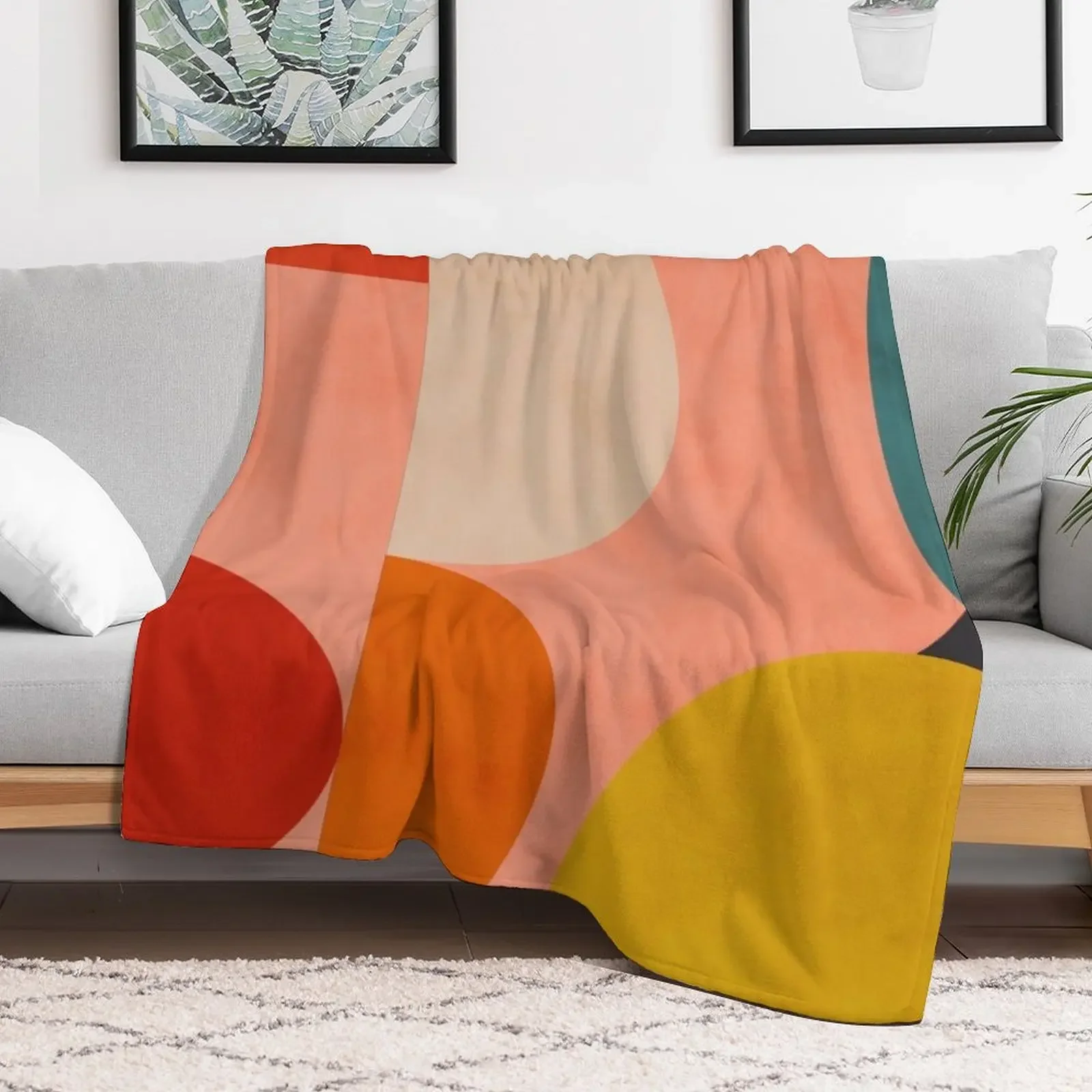 geometric shapes abstract 2 Throw Blanket Decorative Beds Beach Travel Blankets