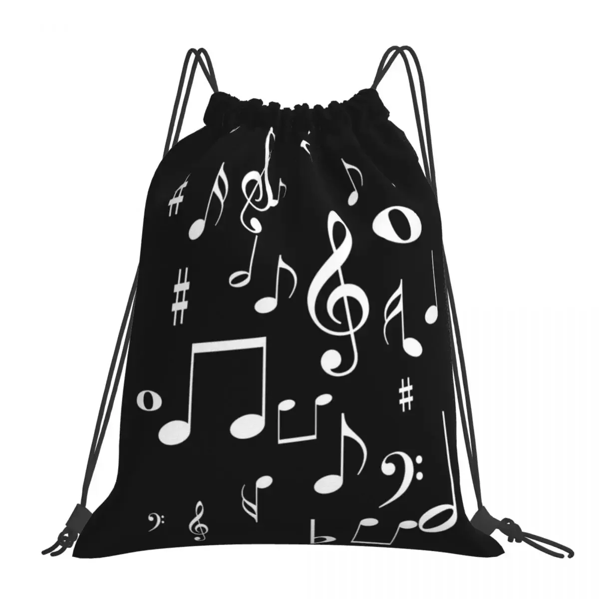 

Music Notes Backpacks Fashion Portable Drawstring Bags Drawstring Bundle Pocket Shoes Bag BookBag For Travel School